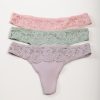 Donna HANA INTIMO - JIAO FANGTIAN | Set Di Tre Perizoma In Cotone Con Pizzo, In Vari Colori