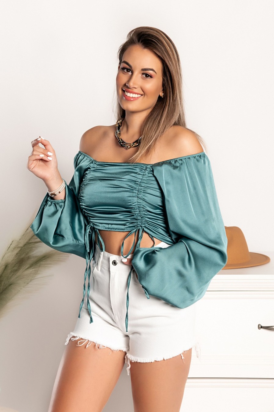 Donna NEO IMAGE | Elegante Crop Top Livenza, Menta