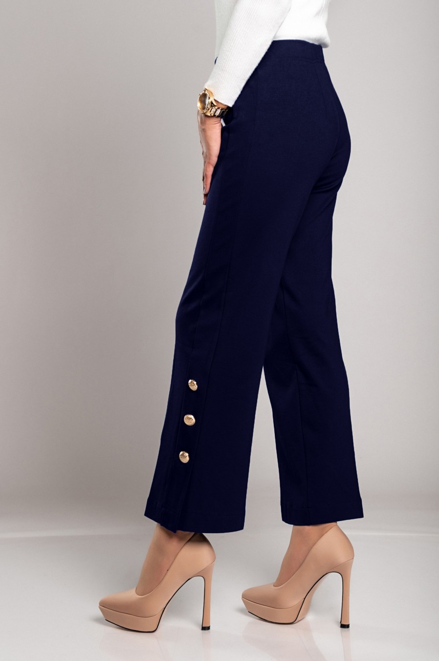 Donna CA.FRA.MA.s.r.l. | Pantaloni Eleganti Con Bottoni, Blu