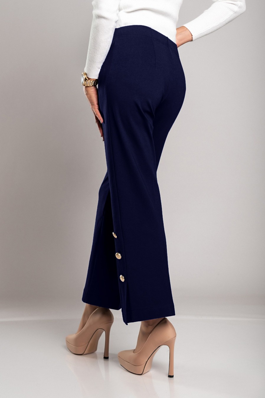 Donna CA.FRA.MA.s.r.l. | Pantaloni Eleganti Con Bottoni, Blu