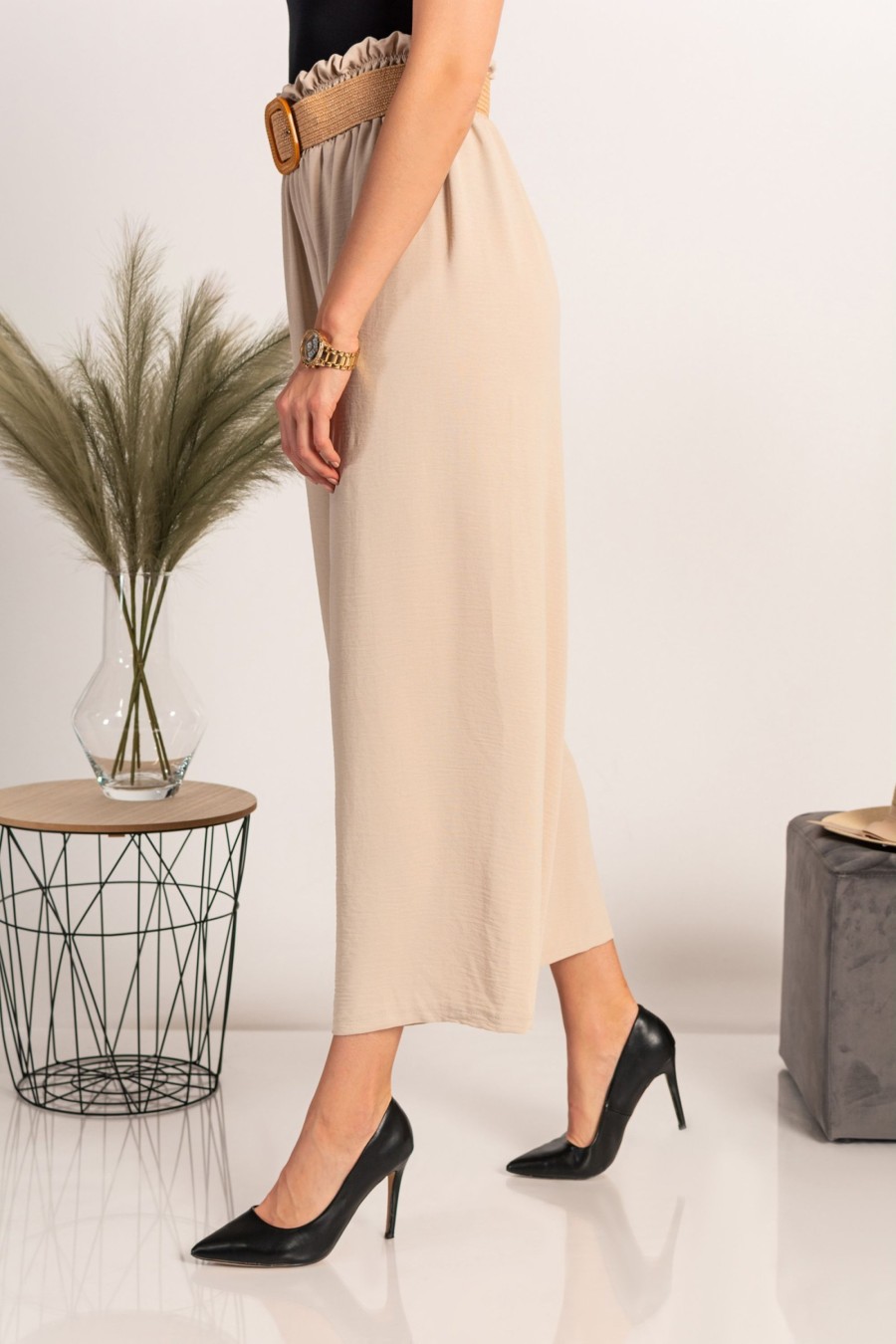 Donna PRONTO MODA ELENE | Pantaloni Lunghi Eleganti Cedona, Beige