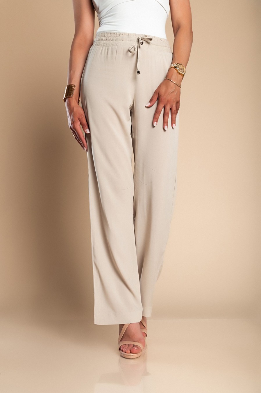 Donna CA.FRA.MA.s.r.l. | Pantaloni Eleganti Con Taglio Dritto Amarga, Grigio Chiaro