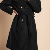 Donna PRONTO MODA ELENE | Cappotto Elegante Con Bottoni, Nero