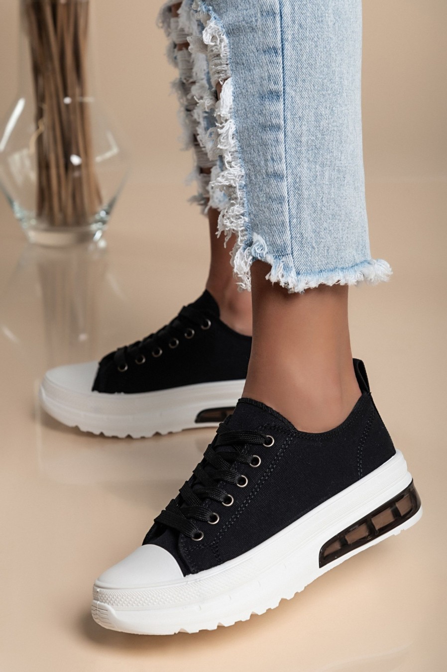 Scarpe E Accessori AMANDA INGROSSO CALZATURE | Sneakers Con Suola Rialzata, Colore Nero