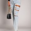 Donna B. STYLE | Jeans Dritti Con Grandi Strappi Venetina, Azzurro