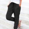 Donna NEO IMAGE | Pantaloni Lunghi Alla Moda Con Tasche Ed Elastico In Vita Amory, Nero