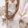 Donna Dear-lover | Abito Lungo Elegante Con Dettagli In Pizzo E Uncinetto, Bianco