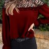 Donna NEO IMAGE | Blusa Elegante Con Volant, Bordeaux