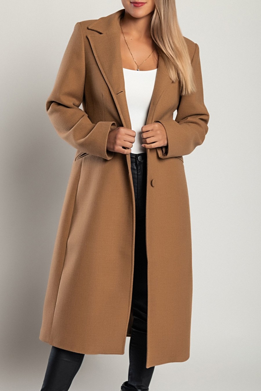 Donna CA.FRA.MA.s.r.l. | Cappotto Lungo Elegante, Color Cammello