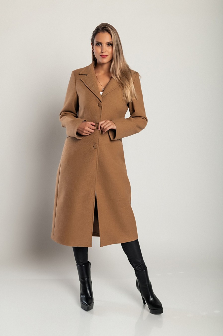 Donna CA.FRA.MA.s.r.l. | Cappotto Lungo Elegante, Color Cammello