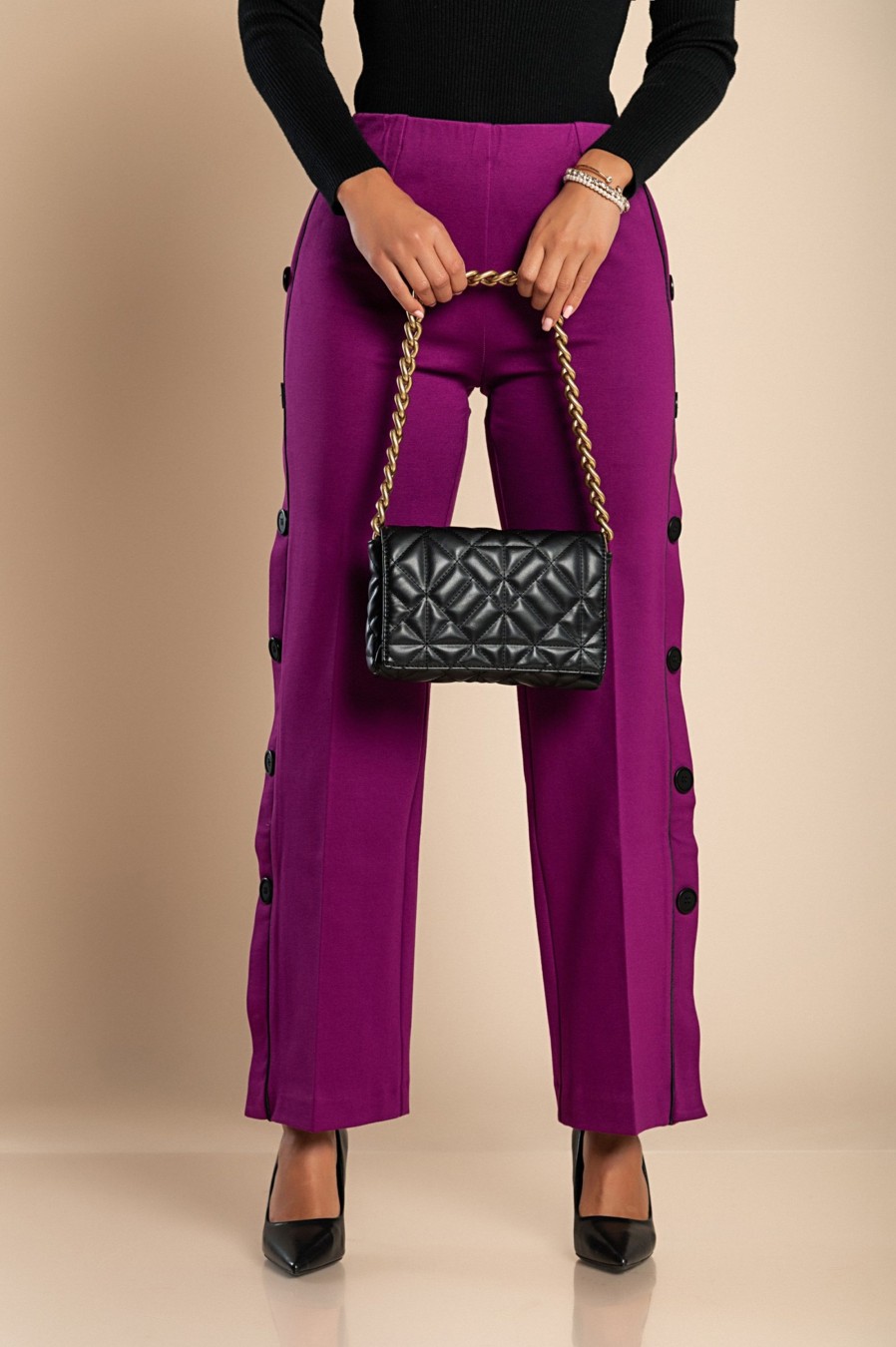 Donna CA.FRA.MA.s.r.l. | Pantalone Elegante Con Bottoni, Fucsia