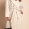 Donna PRONTO MODA ELENE | Cappotto Elegante Con Cappuccio, Beige