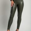 Donna GONDOLA BLU - LIN AIE | Leggings Alla Moda In Similpelle, Verde Oliva