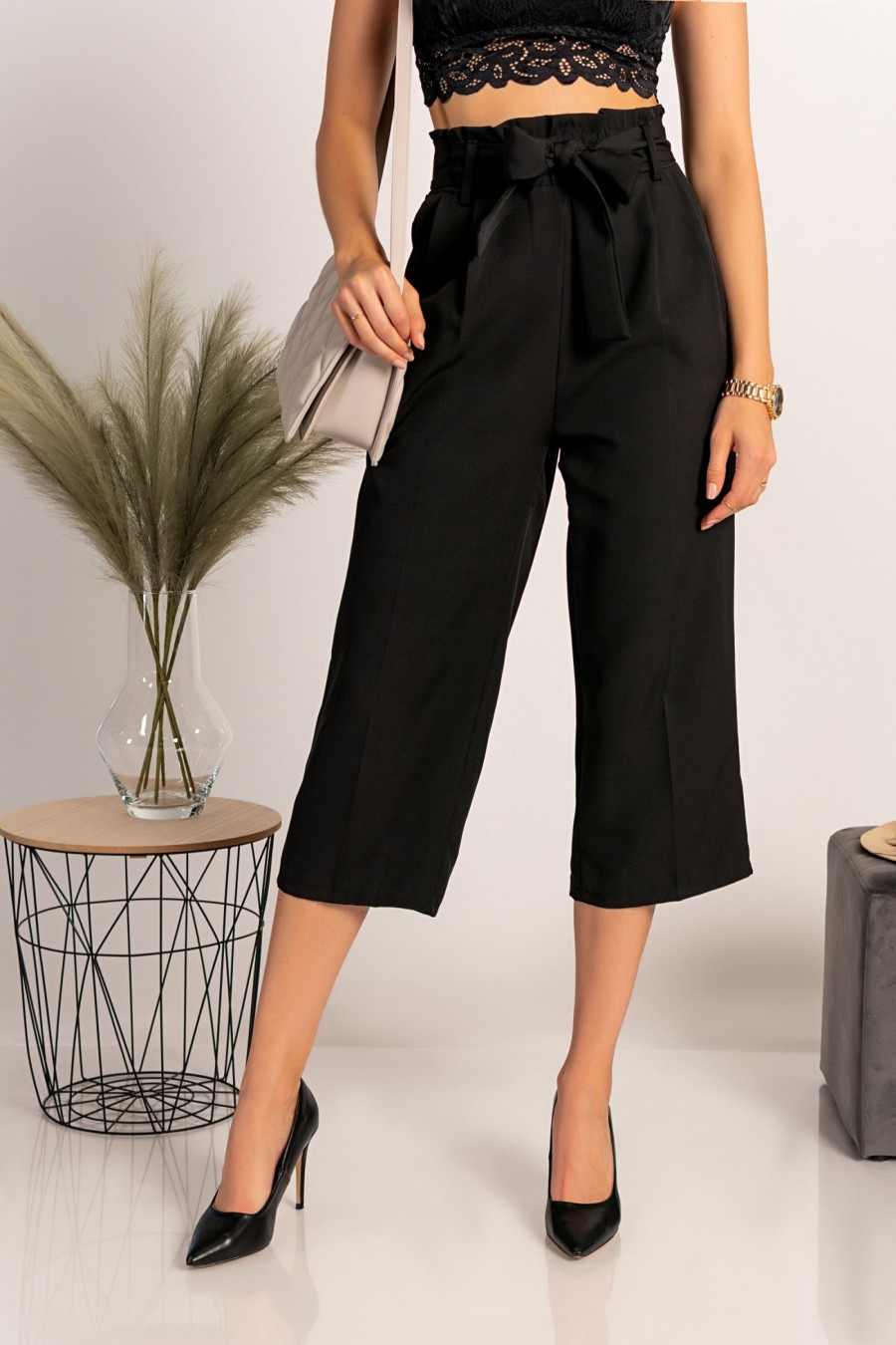 Donna PRONTO MODA ELENE | Eleganti Pantaloni 7/8 Jimenez, Neri