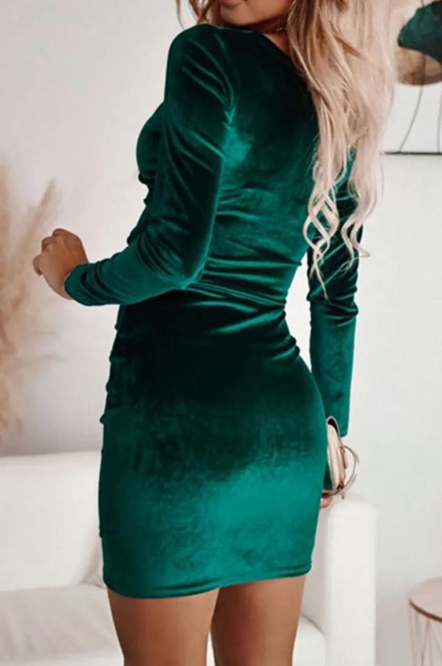 Donna PRONTO MODA ELENE | Miniabito In Finto Velluto, Verde