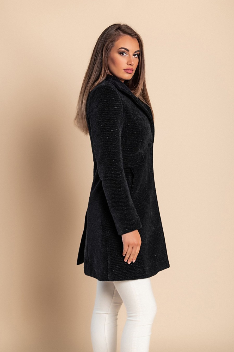 Donna CA.FRA.MA.s.r.l. | Cappotto Elegante Nusca, Nero