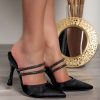 Scarpe E Accessori PATRIZIO ROMA | Scarpe Col Tacco Con Strass, Nero