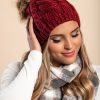 Donna FASHION STYLE SRLS (ANGELA) | Cappello Lavorato A Maglia Con Paillettes, Rosso