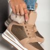 Scarpe E Accessori ITALIA-SHOES (GOGO) | Sneaker Alla Moda In Ecopelle E Tessuto, 6009, Cammello