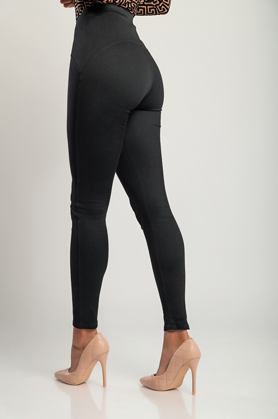 Donna GONDOLA BLU - LIN AIE | Leggings Moda Con Vita Ampia, Neri