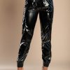 Donna SU XIUYUE - HLAu010cE RIM | Pantaloni Alla Moda In Look Latex, Neri