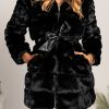 Donna PRONTO MODA ELENE | Elegante Cappotto In Pelliccia Sintetica Millene, Nero