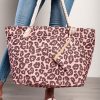 Donna OCHIRLY | Borsa Da Spiaggia Con Stampa Leopardata, Rosa Chiaro