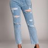 Donna B. STYLE | Jeans Dritti Strappati Vallia, Azzurro