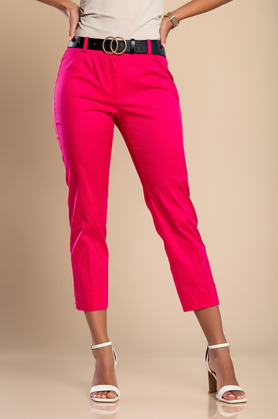 Donna CA.FRA.MA.s.r.l. | Pantalone Elegante In Cotone, Fucsia