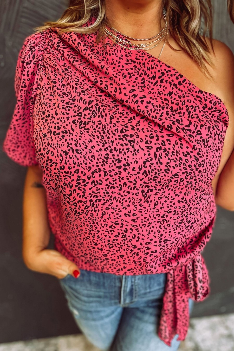 Donna Dear-lover | Top Taglie Forti Con Stampa Leopardata, Rosa