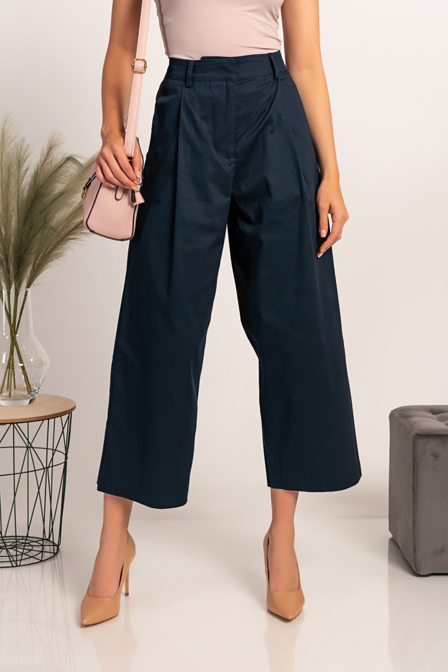 Donna CA.FRA.MA.s.r.l. | Pantaloni Eleganti Dal Taglio Ampio Mancha, Blu Scuro