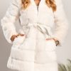 Donna PRONTO MODA ELENE | Elegante Cappotto In Pelliccia Sintetica Millene, Bianco