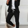 Donna NEO IMAGE | Completo Di Pantaloni E Blazer Elegante Senza Lettere Estrena, Nero-Nero