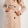 Donna PRONTO MODA ELENE | Cappotto Elegante Con Bottoni, Beige