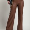 Donna GONDOLA BLU - LIN AIE | Pantaloni In Ecopelle, Marrone