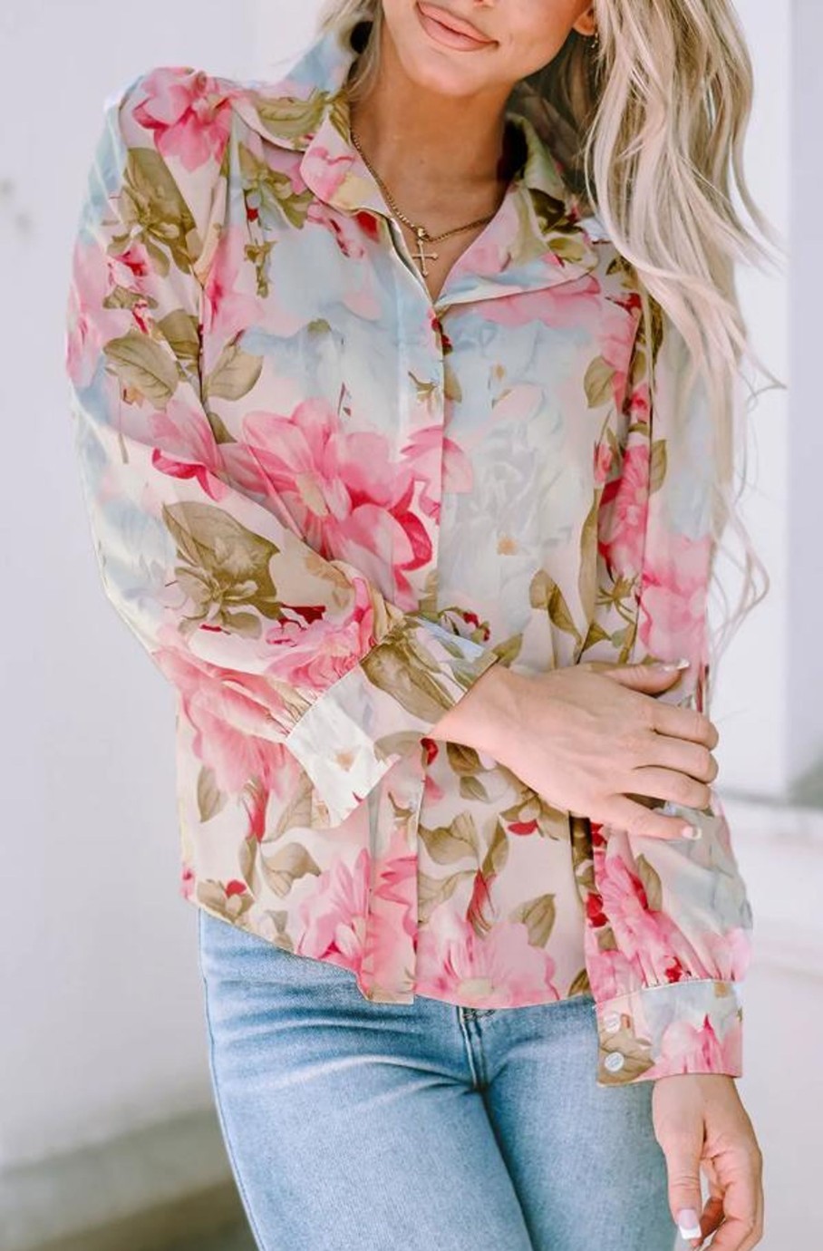 Donna Dear-lover | Camicia Con Stampa Floreale, Rosa