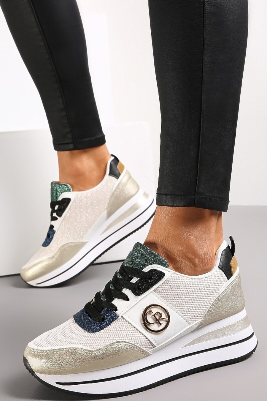 Scarpe E Accessori AMANDA INGROSSO CALZATURE | Sneakers Fashion Con Dettaglio Decorativo, Ff525, Colore Oro