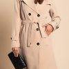 Donna PRONTO MODA ELENE | Elegante Trench Con Bottoni, Beige