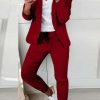 Donna NEO IMAGE | Completo Pantalone E Blazer Elegante Estrena, Bordeaux