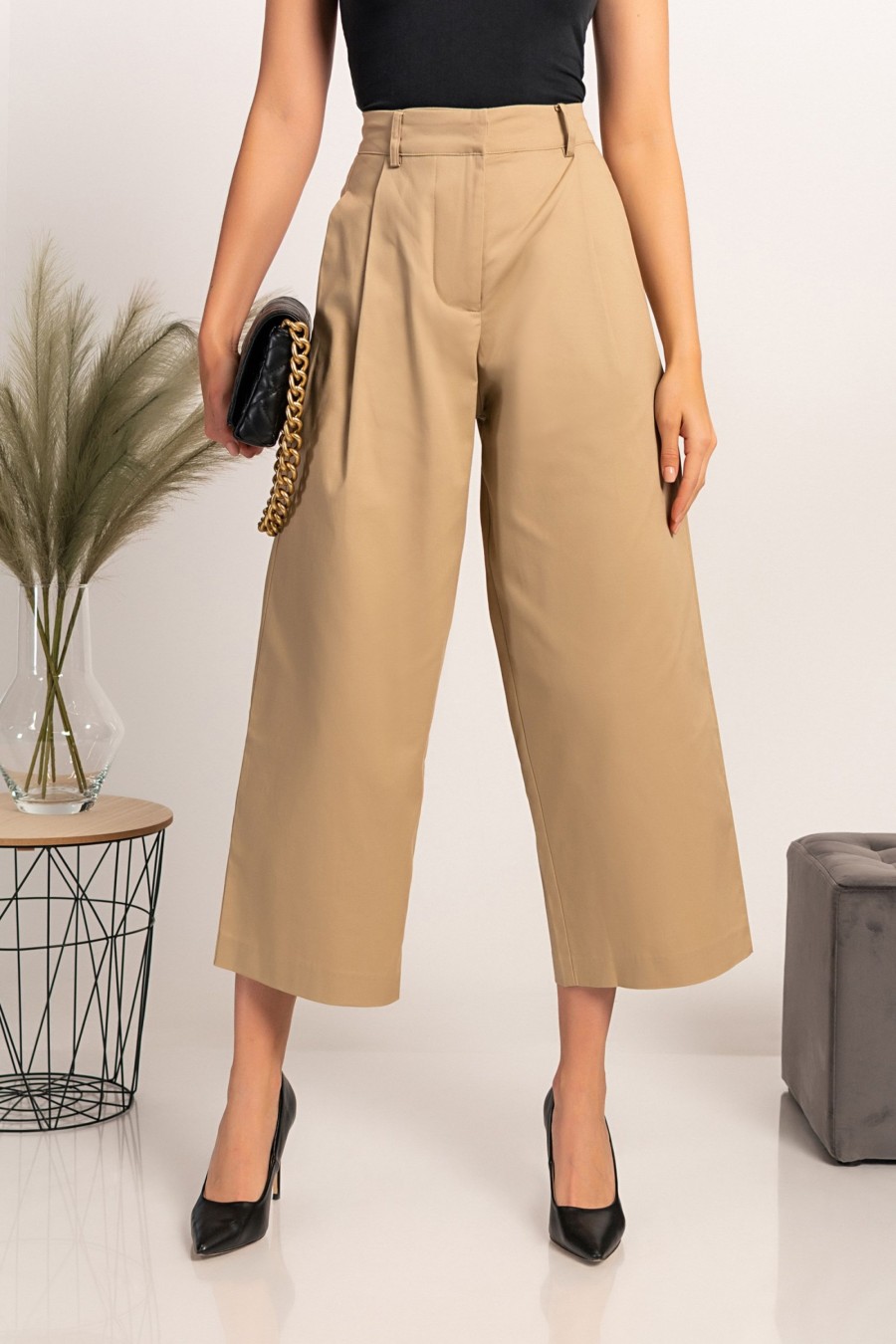 Donna CA.FRA.MA.s.r.l. | Pantaloni Eleganti Dal Taglio Ampio Mancha, Beige