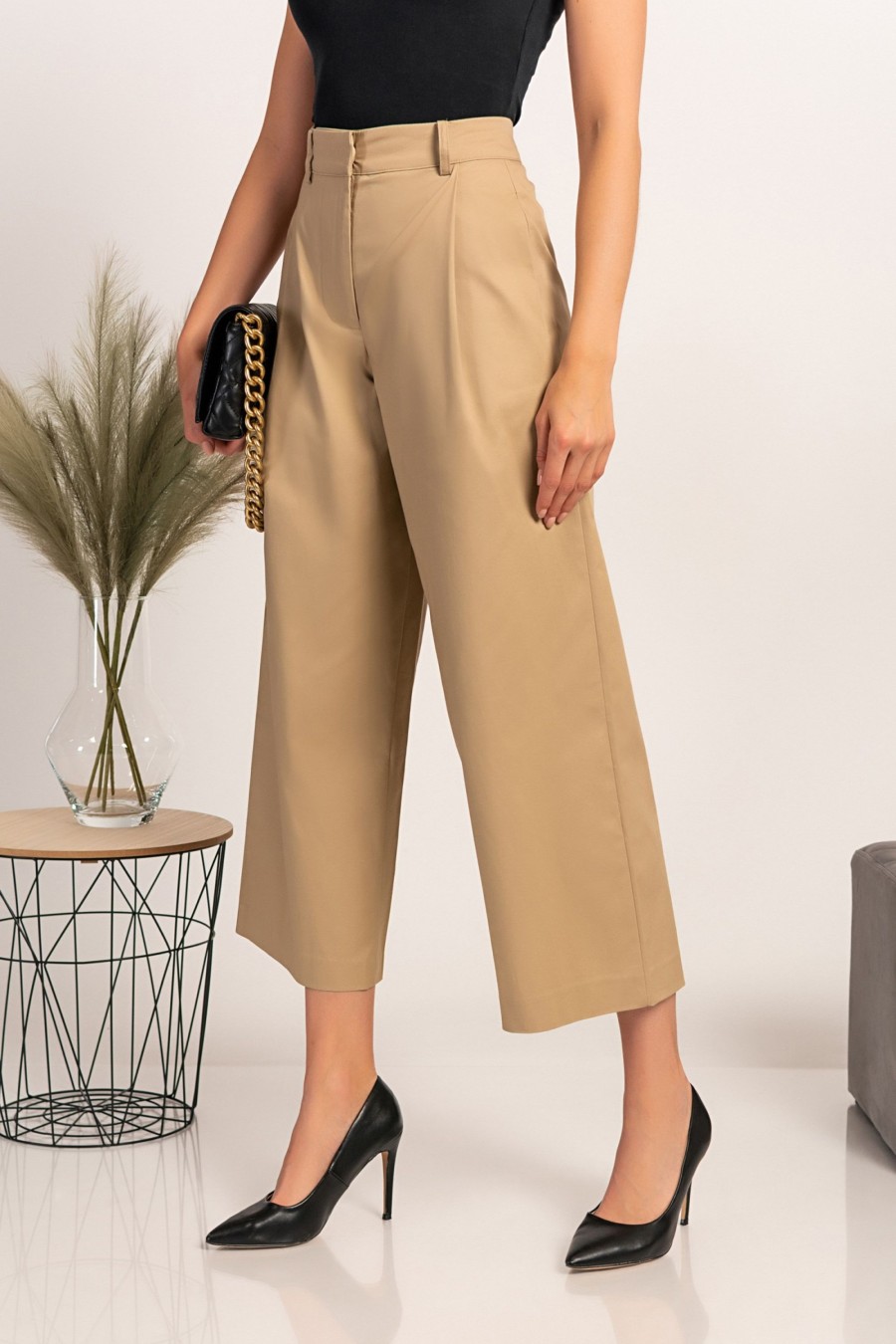 Donna CA.FRA.MA.s.r.l. | Pantaloni Eleganti Dal Taglio Ampio Mancha, Beige