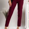 Donna PRONTO MODA ELENE | Pantaloni Lunghi Eleganti Dal Taglio Dritto Tordina, Bordeaux