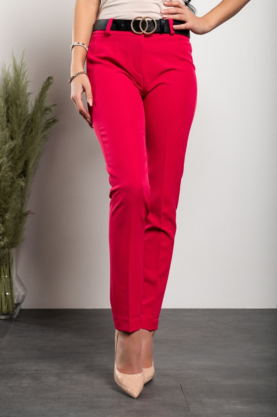 Donna CA.FRA.MA.s.r.l. | Elegante Pantalone Lungo Con Pantalone Dritto Noventa, Fucsia