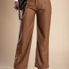 Donna SU XIUYUE - HLAu010cE RIM | Pantaloni Alla Moda In Similpelle, Cammello