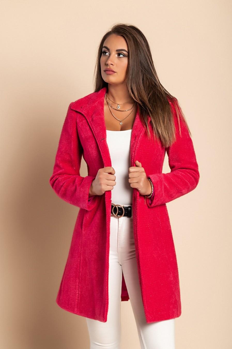 Donna CA.FRA.MA.s.r.l. | Cappotto Elegante Nusca, Fucsia