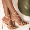 Scarpe E Accessori AMANDA INGROSSO CALZATURE | Sandali Con Tacco Alto Yakima, Beige