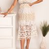 Donna T.D.I. FASHION S.R.L. | Abito Midi Estivo In Pizzo Ferraria, Bianco