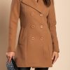 Donna PRONTO MODA ELENE | Cappotto Elegante Con Bottoni, Cammelli