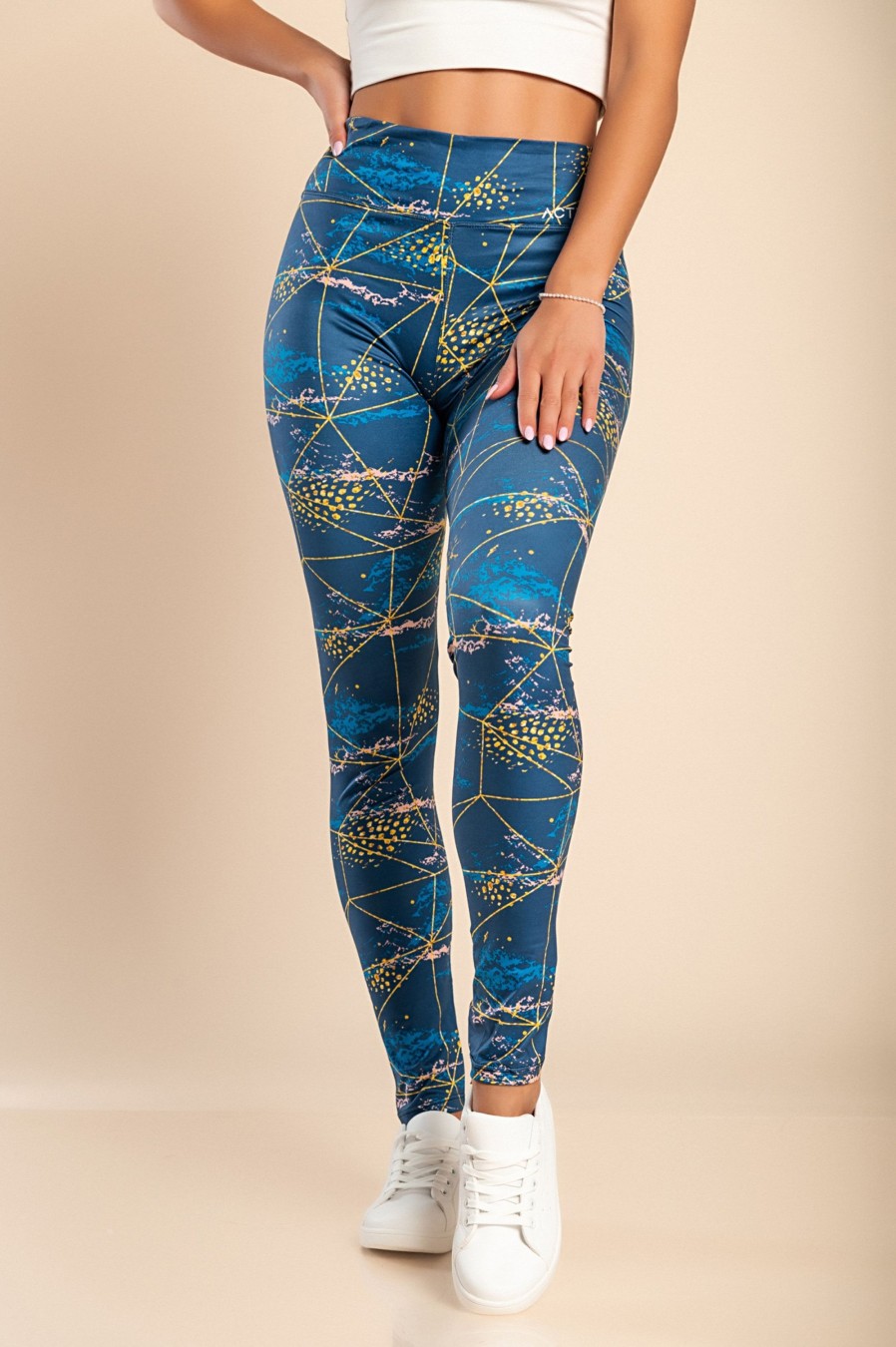 Donna ACTWER Programerski studio Jernej Perin s.p. | Leggings Sportivi Superelastici "Actwer" Blu-Giallo