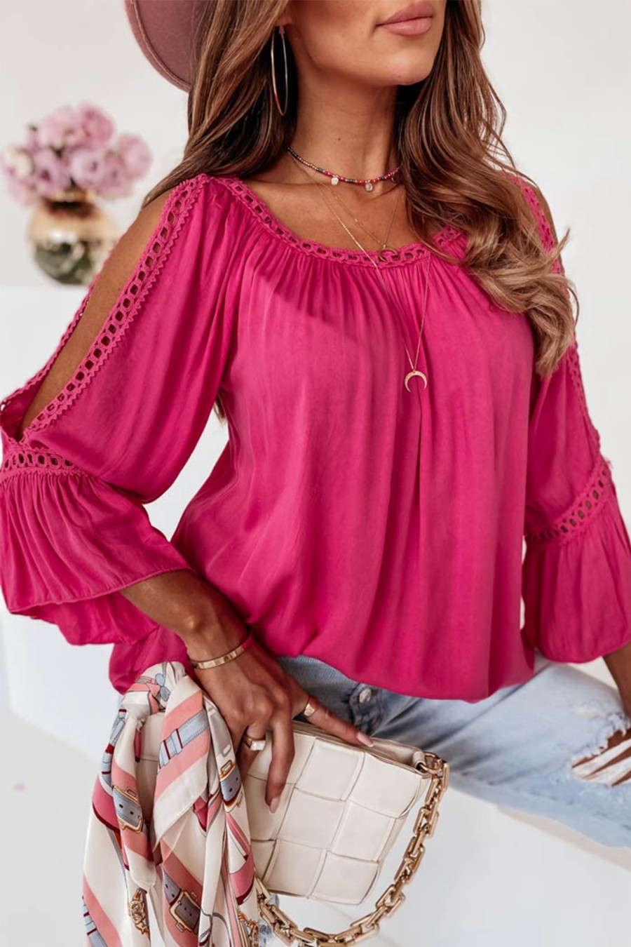 Donna Dear-lover | Blusa Con Aperture Sulle Maniche, Rosa